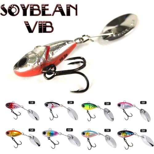 NICEFISH Brand SOYBEAN Metal VIB Lure 7/12/16.5g Spinning Spoon Cicada Vibration Artificial Jig Bait For Sea Bass Pike Fishing