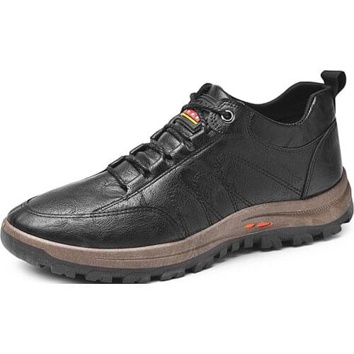 2021 Spring Autumn New Fashion Chinese Style Boat Shoes Breathable Lace-up Shallow Leather Casual Shoes Waterproof for Daily