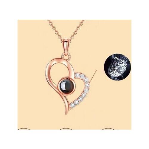 New love memory necklace male female couple pendant