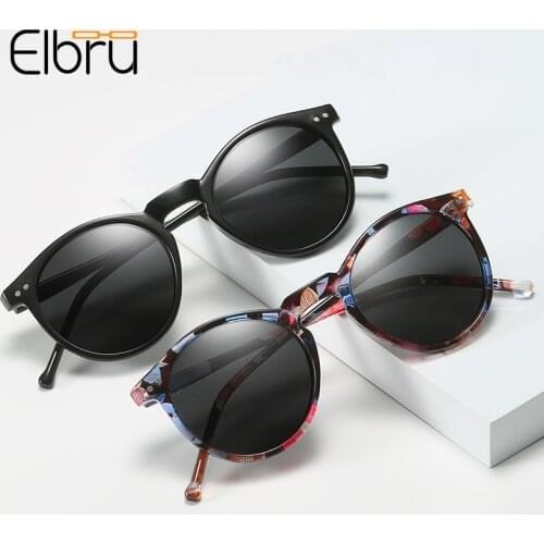 Elbru Vintage New Women Sunglasses Men Polarized Sunshades Brand Designer Sun Glasses UV400 Clear Lens Driving Spectacles Unisex