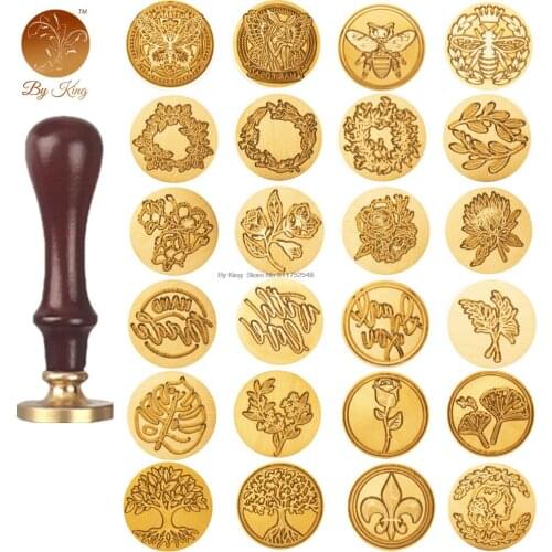 Butterfly Plant Seal Flower Wreath Bee Seal Wax Seal Stamp Retro Antique Sealing Wax Scrapbooking Stamps DIY Wedding Decorative
