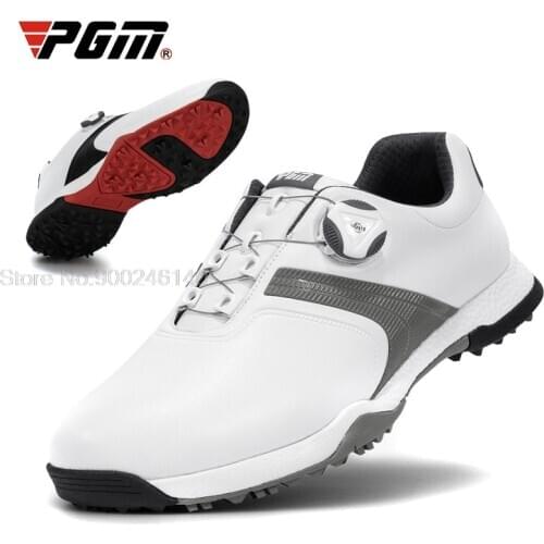 Pgm 2021 Golf Shoes Men Sports Shoes Waterproof Male Knobs Buckle Shoelace Sneakers Breathable Anti-Slip Men Training Sneakers