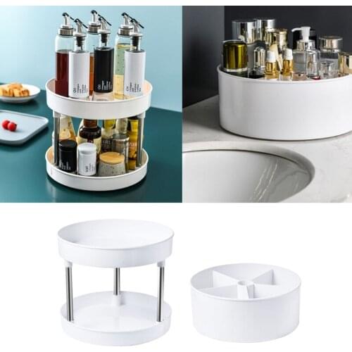 Turntable Cabinet Organizer 1/2 Tier 360 Degree Rotating Spice Rack for Kitchen Countertop Bathroom Pantry Vanity Display