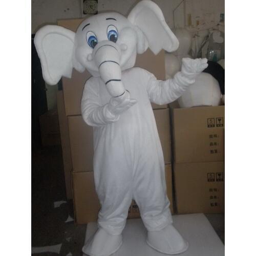 Professional New White Elephant Mascot Costume Fancy Dress Adult Size