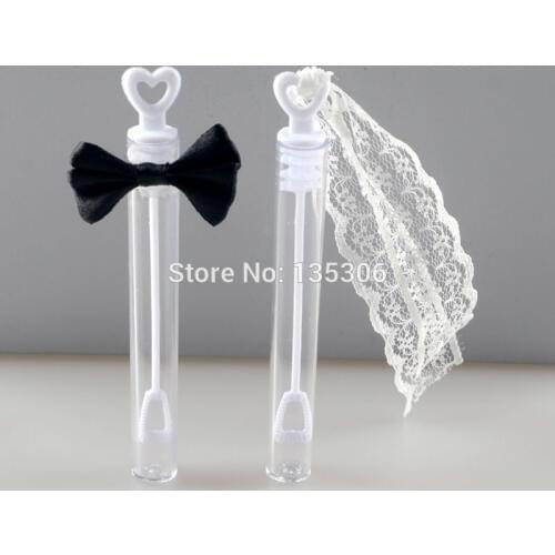 24pcs/lot EMPTY Bride And Groom Wedding Bubble Bottles Soap Water For Baby Shower Favors