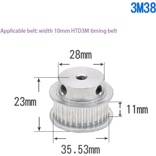 1Pcs BF-type 38 Teeth 3M Timing Belt Pulley Slot Width 11mm/16mm Bore 6mm-17mm For 10mm/15mm Belt CNC Machine/Step Motor