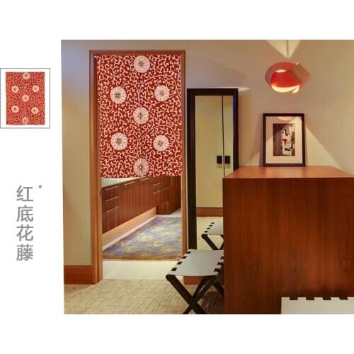 Chinese Flower Rattan Figure Wisteria Noren Thicken Door Curtain Japan Totem Decoration Portiere Hangings Door for Living Room