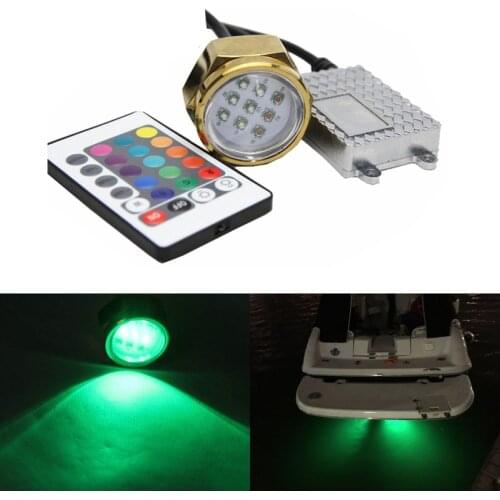 LED Underwater Boat lamp led Drain Plug Light with connector 27W Waterproof IP68 RGB Color Marine Yacht 1800LM for fishing