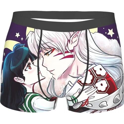 Inuyasha Kagome Anime Under The Moons Underpants Homme Panties Male Underwear Sexy Shorts Boxer Briefs