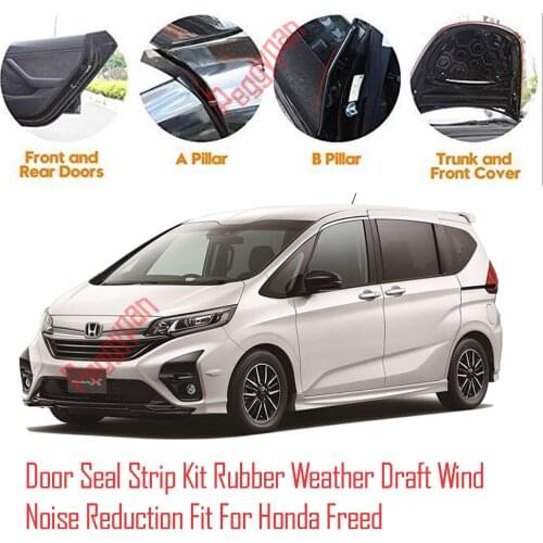 Door Seal Strip Kit Self Adhesive Window Engine Cover Soundproof Rubber Weather Draft Wind Noise Reduction Fit For Honda Freed