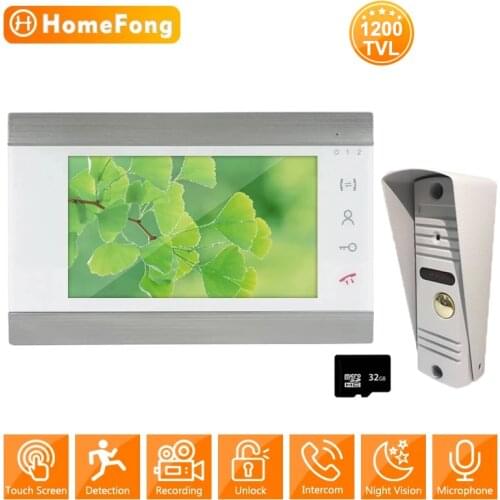 Intercom for Home Video Door Phone 1200TVL Doorbell Camera IR Night Vision IP65 Waterproof with Motion Sensor Recording HomeFong