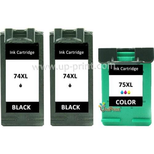 UP 3 remanufactured Ink Cartridge For HP 74 xl CB336WN 75XL CB338WN Refilled Ink Cart Phtotsmart C4225 C4240 C4280 C4380
