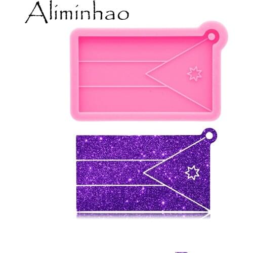 DY0889 Bright Jordan flag silicone Keychain Mold, Resin Craft Mould for Epoxy Jewellery Making, Mold Resin Craft