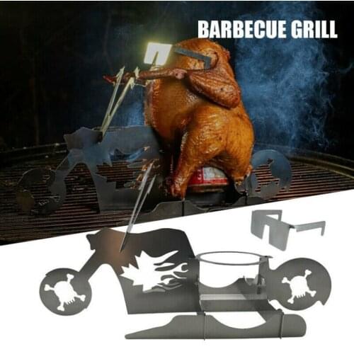 Chicken Stand Beer Funny American Motorcycle BBQ Stainless Steel Rack Tools Funny Roast Chicken Rack Grilling Roast Rack