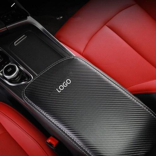 1PC Carbon Fibre /Black /Red Center Armrest Protective Leather Cover For Changan Uni-t CAB347