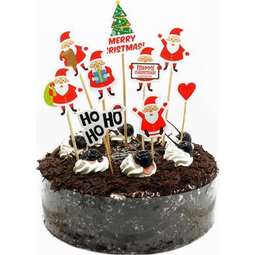 1set Christmas santa claus snowman cake topper merry Christmas decorations for home xmas toppers kerst navidad 2019 noel