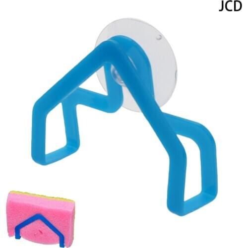 JCD 1pcs Bathroom Shelf Sponge Clothes Storage Rack Suction Kitchen Clean Holder Clip Rag Hollow Drain Rack Soap Hanging Shelves