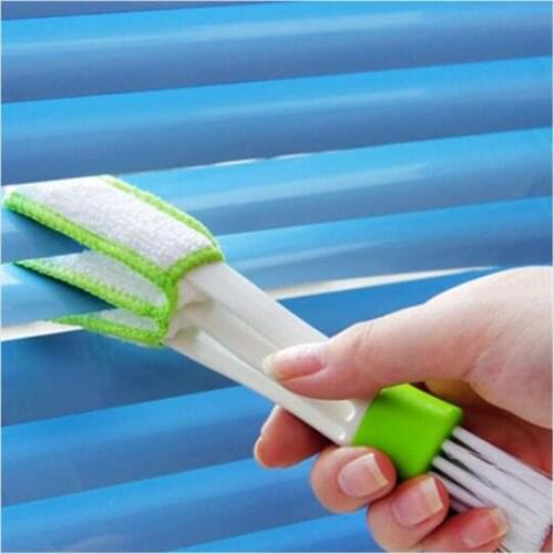 1Pcs Household Cleaning Tools Multifunction Keyboard Brush Car Clean Double Slider Air Conditioning Blinds Window Cleaning Brush