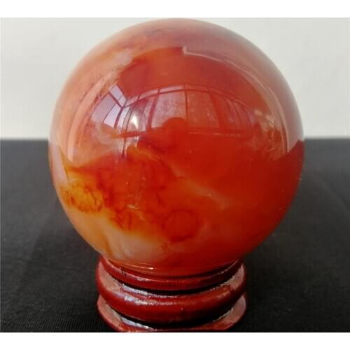 1PCS Natural Red Agate Gemstone Crystal Ball Healing Sphere Feishui Stone Meditation Chakra Carnelian Stone Home Decoration