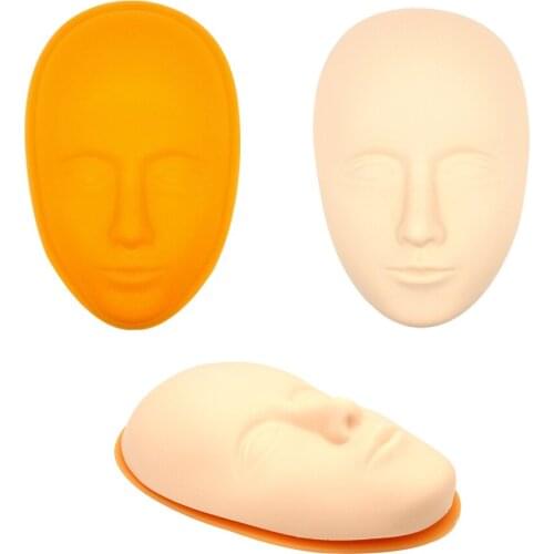 KZBOY 10PCS 5D Facial Tattoo Silicone Training Head Mould Practice for Lip Eye Brow Eyeliner Microblading Face Head Fake Skin