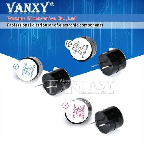 100pcs 3v 5v 12v Active Buzzer Magnetic Long Continous Beep Tone 12*9.5mm