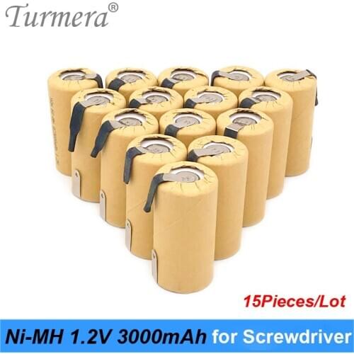 15Piece SC3000 Welding NI-MH 1.2V Battery 3000mah for 18V 21V Screwdriver Vacuum Cleaner 1.2v Ni-MH Rechargeable Battery Turmera