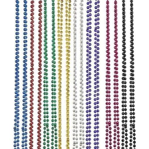 16PCS Mardi Gras Beads Necklaces Party Favors 8 Colors party supplies Colors Round Ball Jewelry Making DIY Findings Accessories