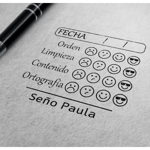 1984- 55mm square Personalized Spain Teacher Stamp Self-inking Seal Customized Teacher Stamp