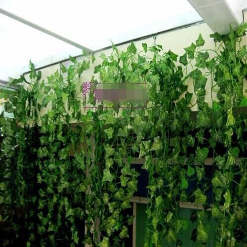 2.5M Long Artificial Green Vines Leaf Garland Silk Wisteria Vines Fake Foliage Flowers Home Decor Garden Wedding Decoration