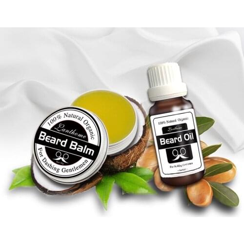 2 Pcs/Kit Beard Balm And Oil Moustache Grow Enhancer Smoothing For Men-Beard Care Gift Set Moisturizing Beard Oil