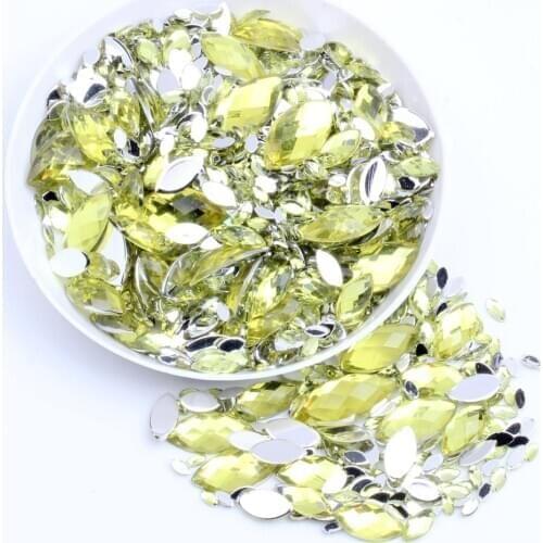 Marquise 5x10mm 5000pcs Normal Colors Earth Facets Acrylic Rhinestone Strass Nail Art Decorations