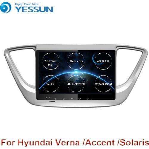 Android 9 Octa core 4G RAM Car Radio Multimedia audio Player GPS Navigation For Hyundai Solaris Verna 2017 2018 2019 no dvd