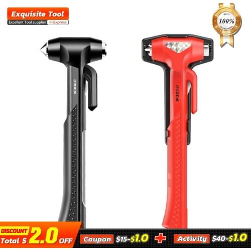 Carbon Steel Car Safety Life Hammer Auto Emergency Escape Rescue Tool Seatbelt Cutter Window Punch Glass Breaker Long Handle