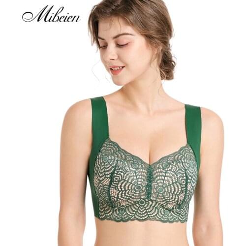 Plus size braSexy lace braNo rim comfortVest sports design is super elasticPush up top bra push-ups 50D