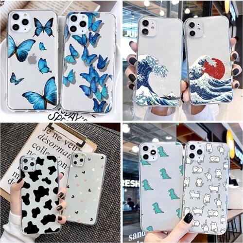 Case For Samsung A50 A50s A32 A52 A72 S21 Ultra A40 A10 A30s A20e A21s A70 A71 S20 S10 S9 Plus A11 Soft Silicone Butterfly Case