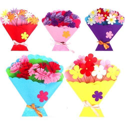 DIY Bouquet Toys for Children Crafts Kids Flower Pot Potted Plant Kindergarten Learning Education Toys Montessori Teaching