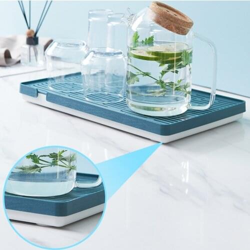 Double Layer Dish Drainer Cup Storage Tray Fruit Vegetable Water Drain Racks Kitchen Organizer Washing Drying Rack Serving Plate