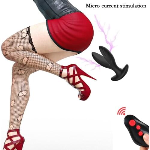 Electric Shock Butt Plug Wireless Remote Prostate Massager Silicone waterproof Anal Expander Vibrators Stimulate Sex Toy For Men