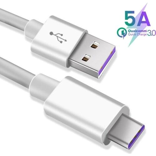 USB 5A Type C Cable For Huawei P30 Pro lite Mate20 P10 Plus USB 3.1 Type-C Original Supercharge Mobile Phone Cables For Andriod