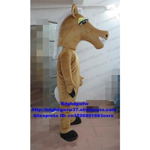 Brown Steed Courser Horse Pony Mule Hinny Mascot Costume Adult Cartoon Character Parents-child Campaign Evening Party zx1371