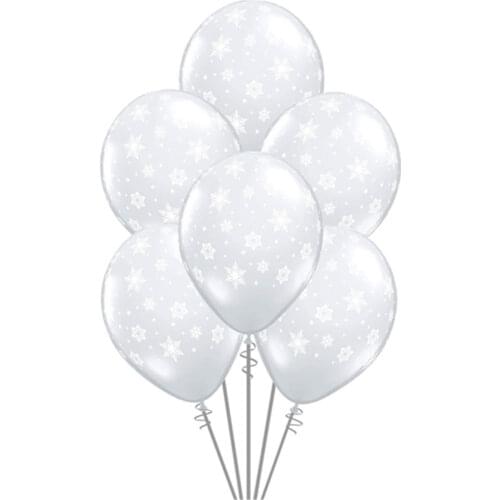 12inch 10/20/30 Snowflake 2.5g Latex Balloon Helium Balloon Christmas Birthday Party Snowflake Ice Winter Latex Decor