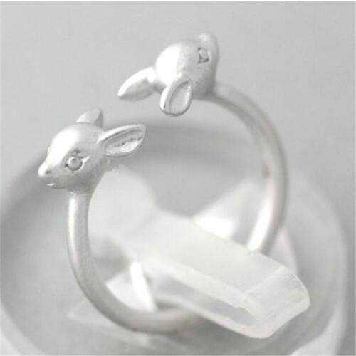 Fashion stere lovely deer head rings