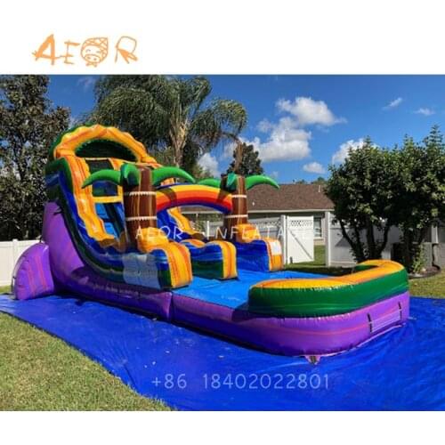 AEOR adult size inflatable water slide commercial big inflatable pool slide for adults and kids