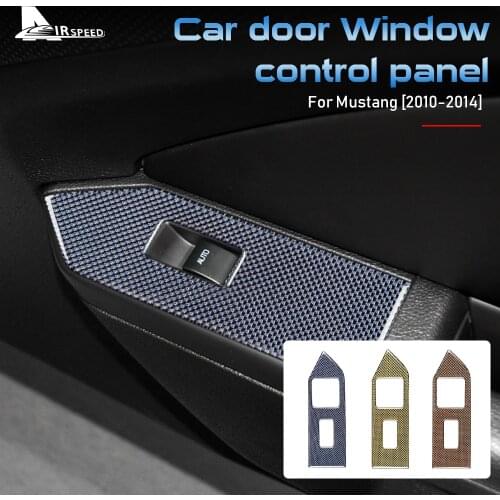 Carbon Fiber Car Door Window Control Switch Panel Sticker for Ford Mustang 2010 2011 2012 2013 2014 Accessories Interior Trim