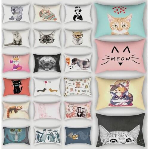 Cute Small Animal Cartoon Rectangle Pillowcase Hug Pillow Cushion Cover 30x50 Cm Home Decor Bedroom Living Room Stylish Design