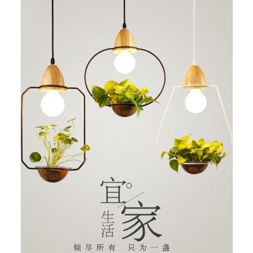 Wholesale Nordic potted led personalized Garden Restaurant lamps, plants, glass plants, bar, iron chandeliers