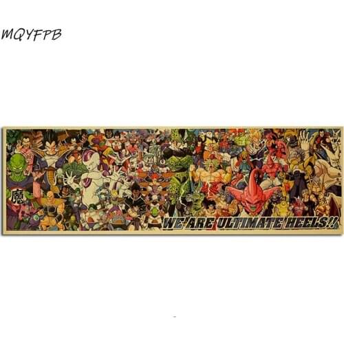 Japanese Animation characters Kraft Paper Poster Home Room Bedroom Wall Decoration Painting Core 71x23cm