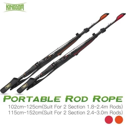 Kingdom Fishing Rods Protection Rope 102cm-152cm Portable Adjustable Length For Spinning & Casting Rod Protection Storage Bag
