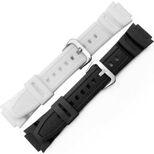 Replacement Strap Black Rubber Silicone Watch Band Strap for SGW-300H SGW-400H AE-1000w AQ-S810W Waterproof Sport Watch