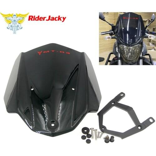 For Yamaha MT-03 MT03 2016 2017 2018 2019 Motorcycle Windshield Windscreen with Mounting Bracket Racing Sport Touring